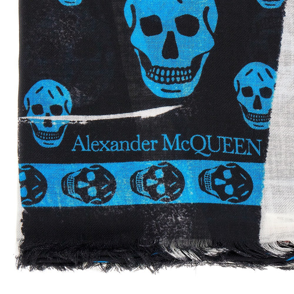 Slashed Skull wool scarf