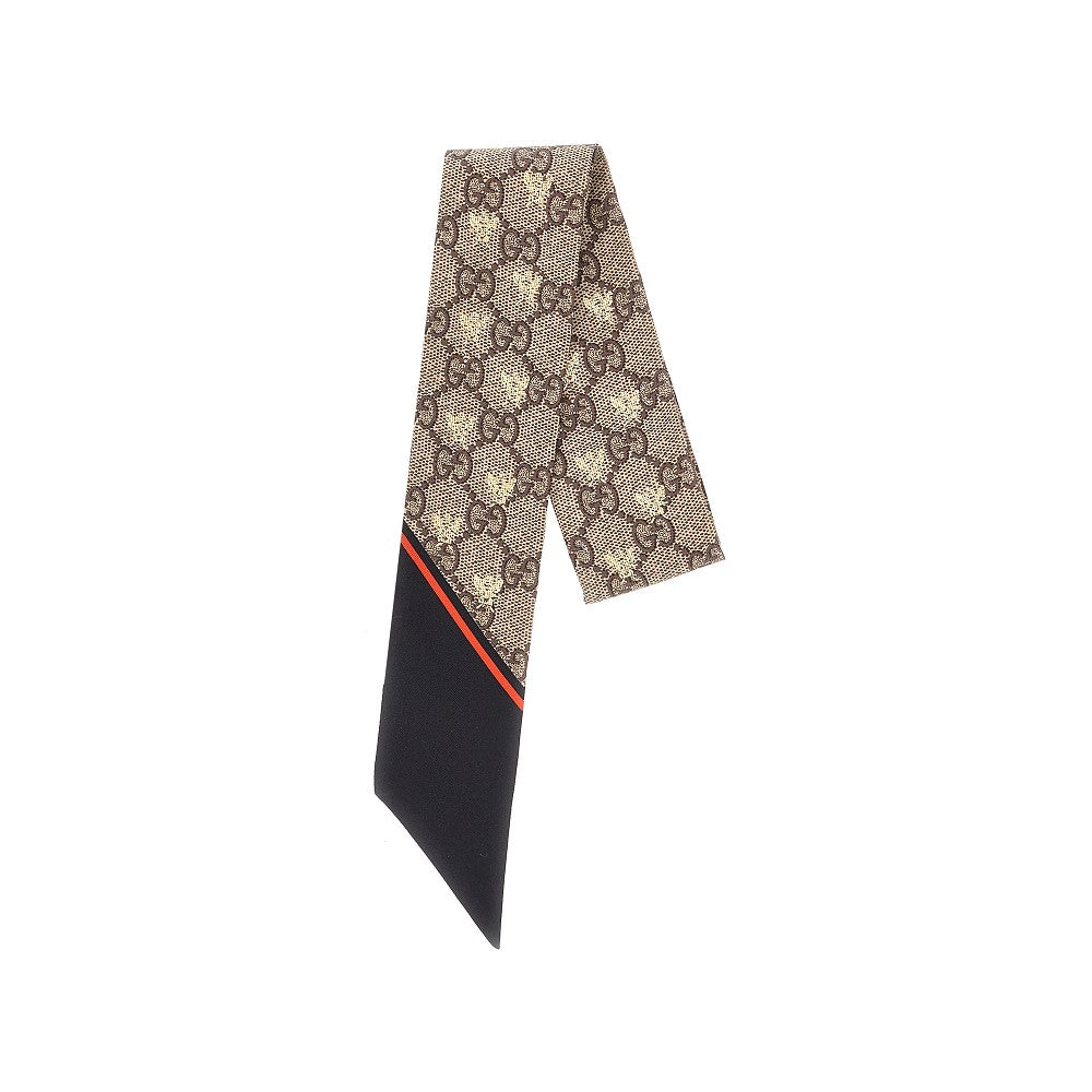 Foulard in seta GG con api