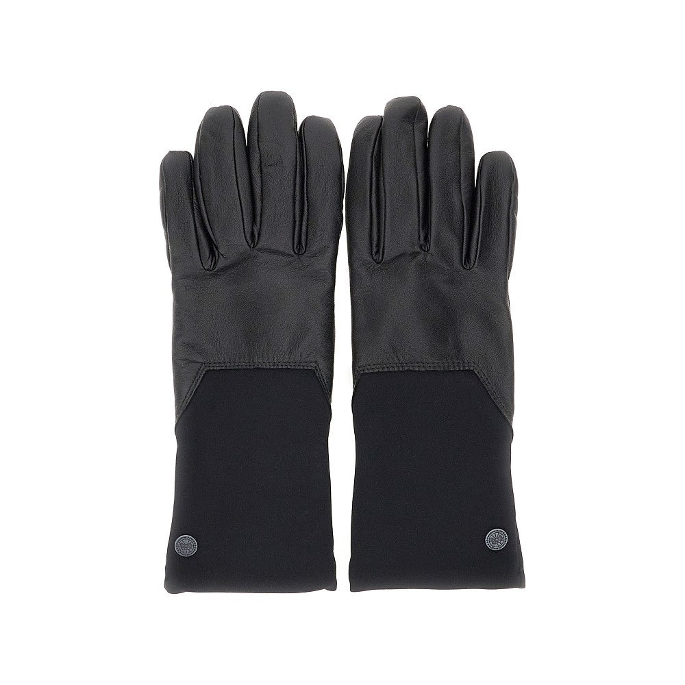 Nappa leather and technical fabric gloves