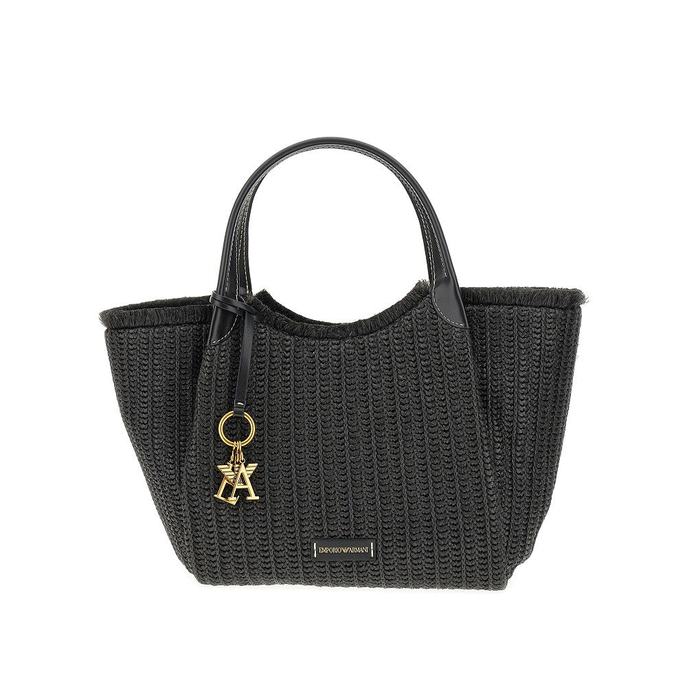 Woven faux raffia Medium Shopping bag