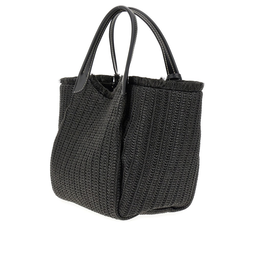 Woven faux raffia Medium Shopping bag