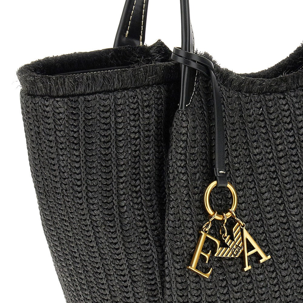 Woven faux raffia Medium Shopping bag