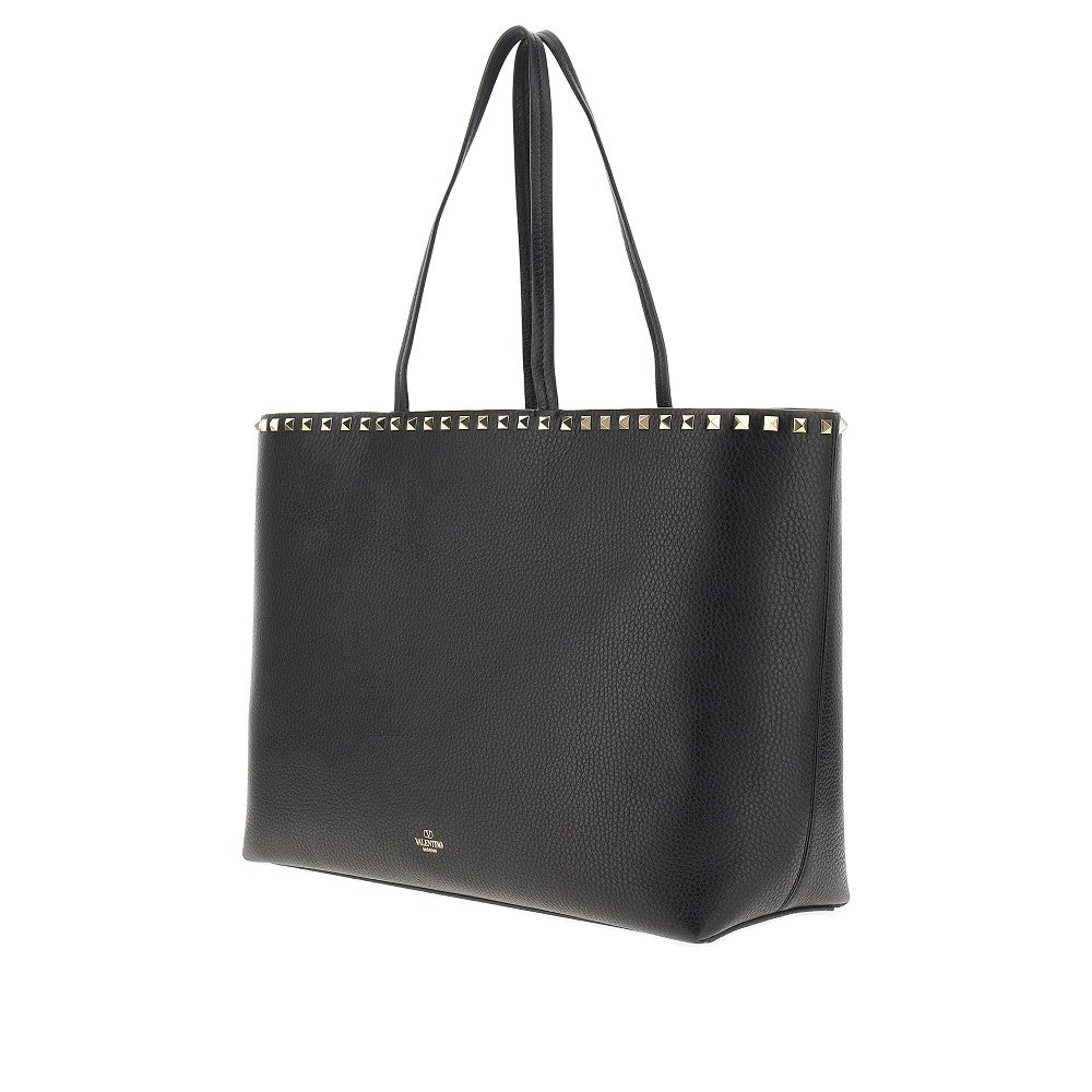 Grained leather &#39;Rockstud&#39; shopping bag