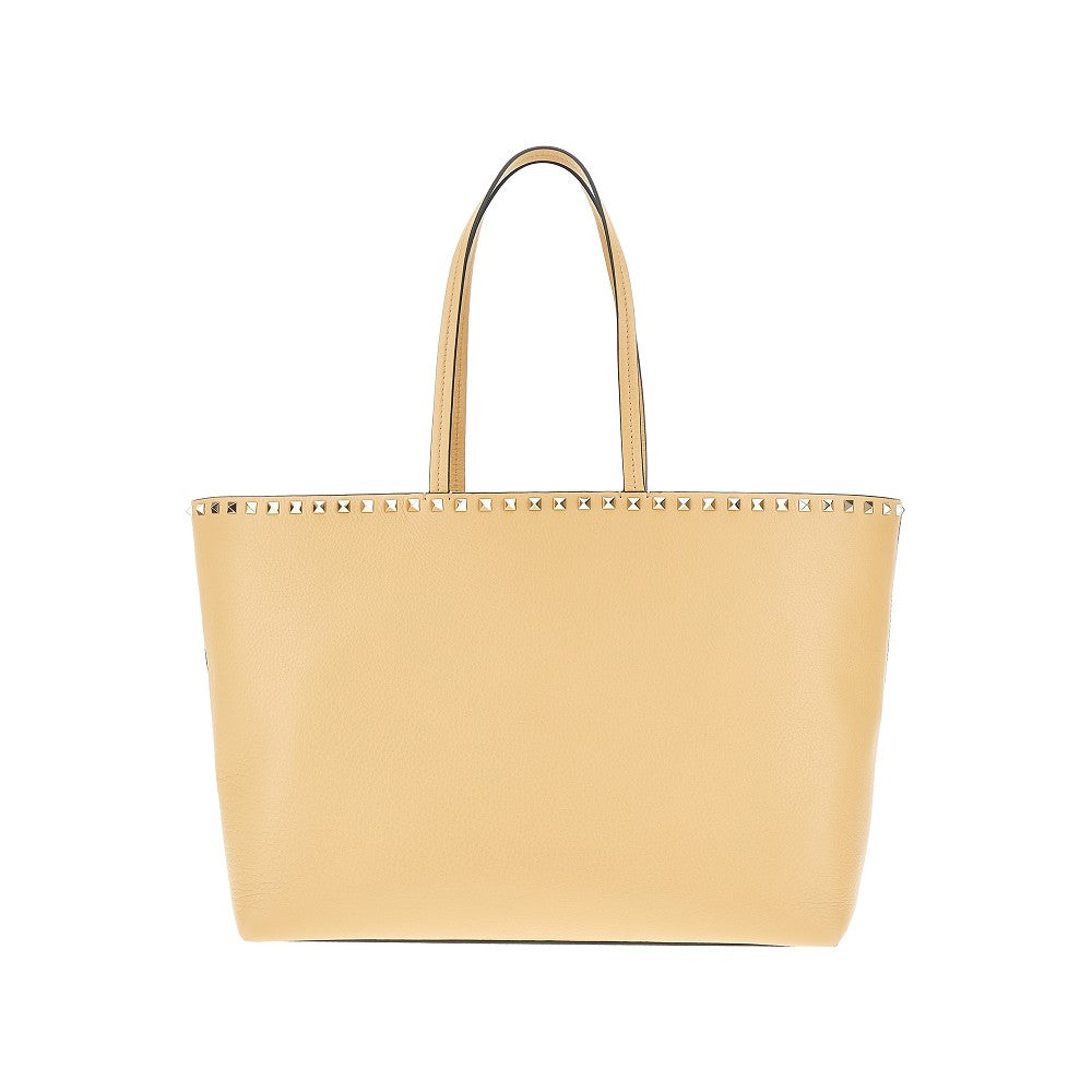 Grained leather &#39;Rockstud&#39; shopping bag