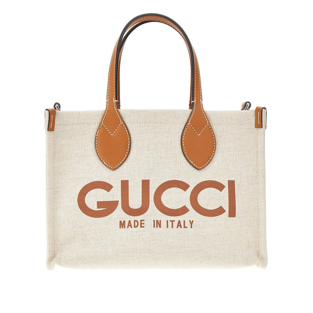 Tote bag piccola in tela con stampa logo