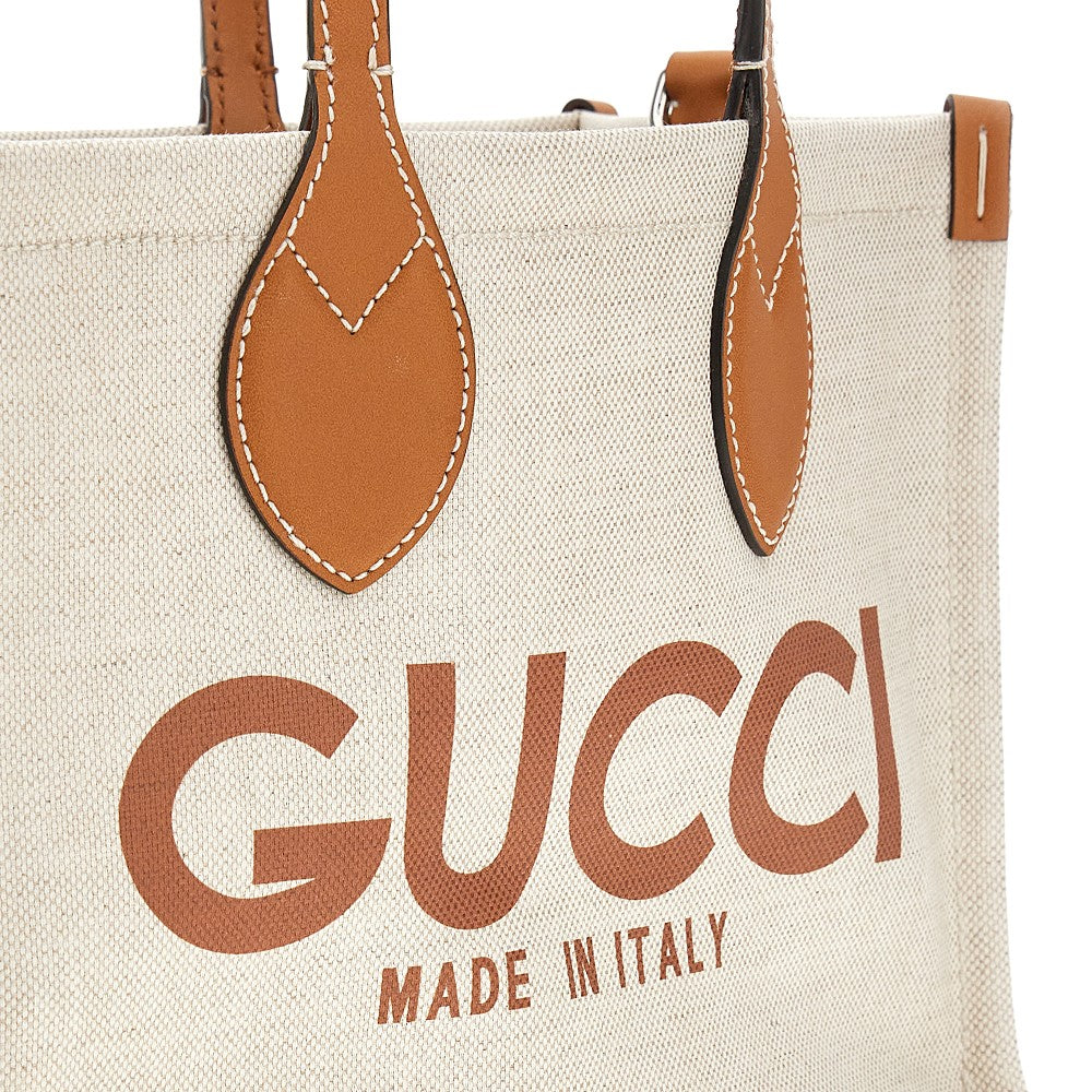 Tote bag piccola in tela con stampa logo