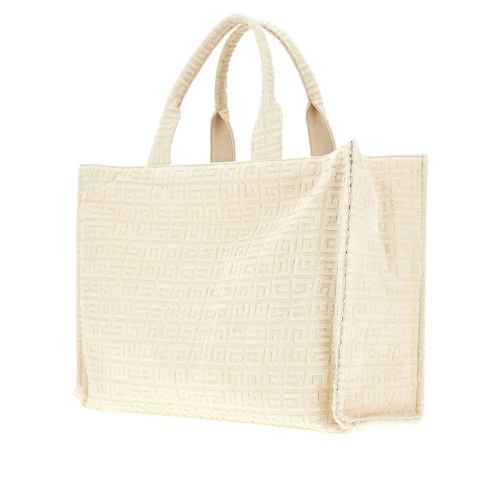 Tote bag media in spugna jacquard 4G