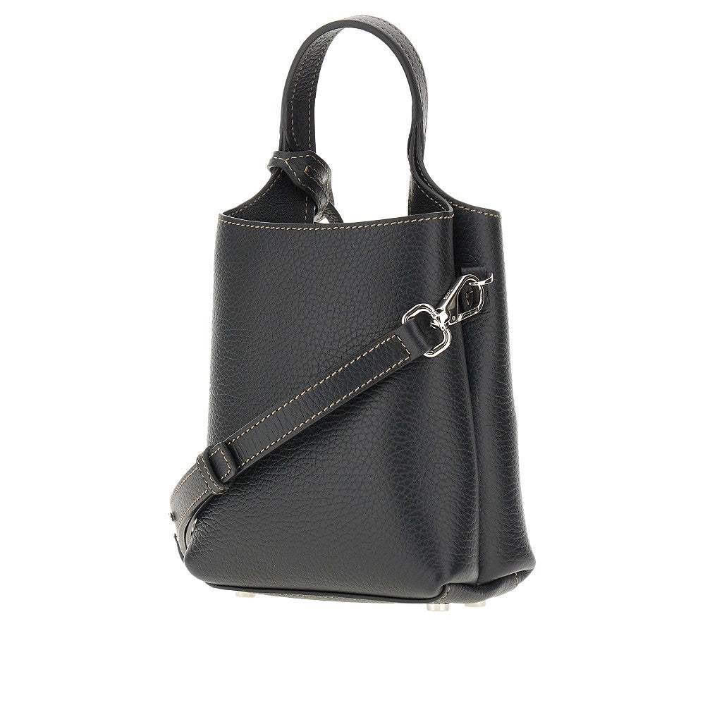 Micro bag in pelle con charm T Timeless