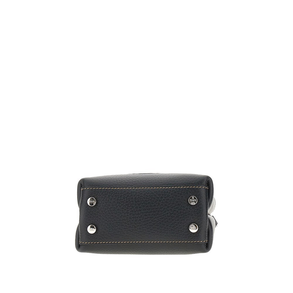 Micro bag in pelle con charm T Timeless