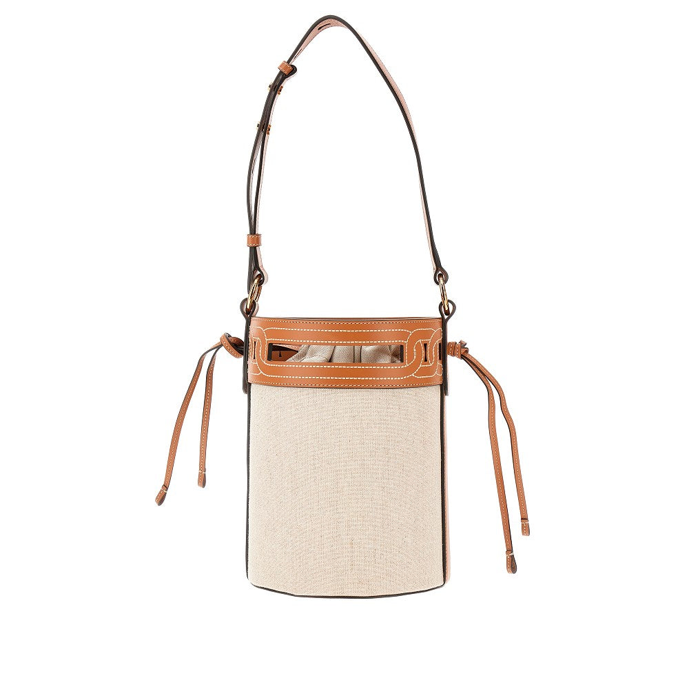 Linen bucket bag