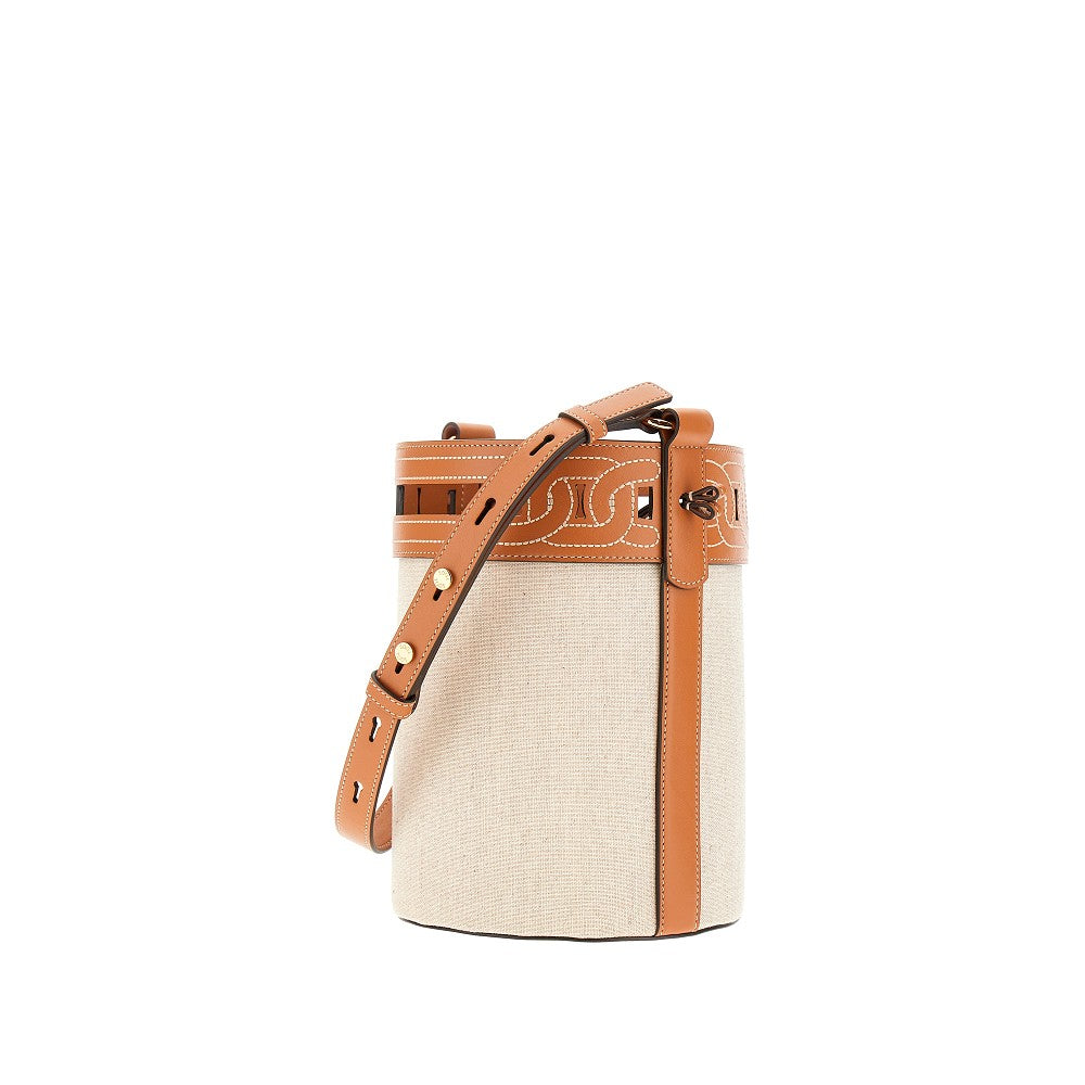 Linen bucket bag