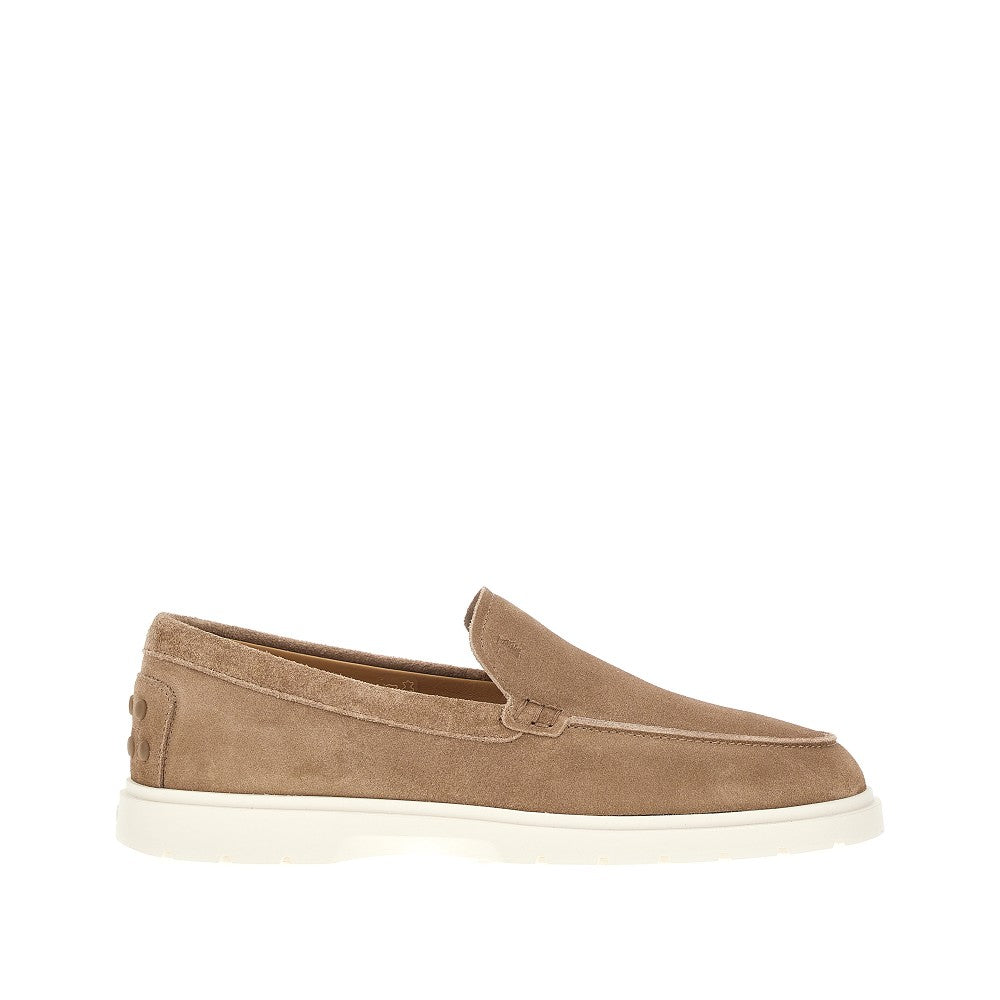 Suede leather hybrid loafers