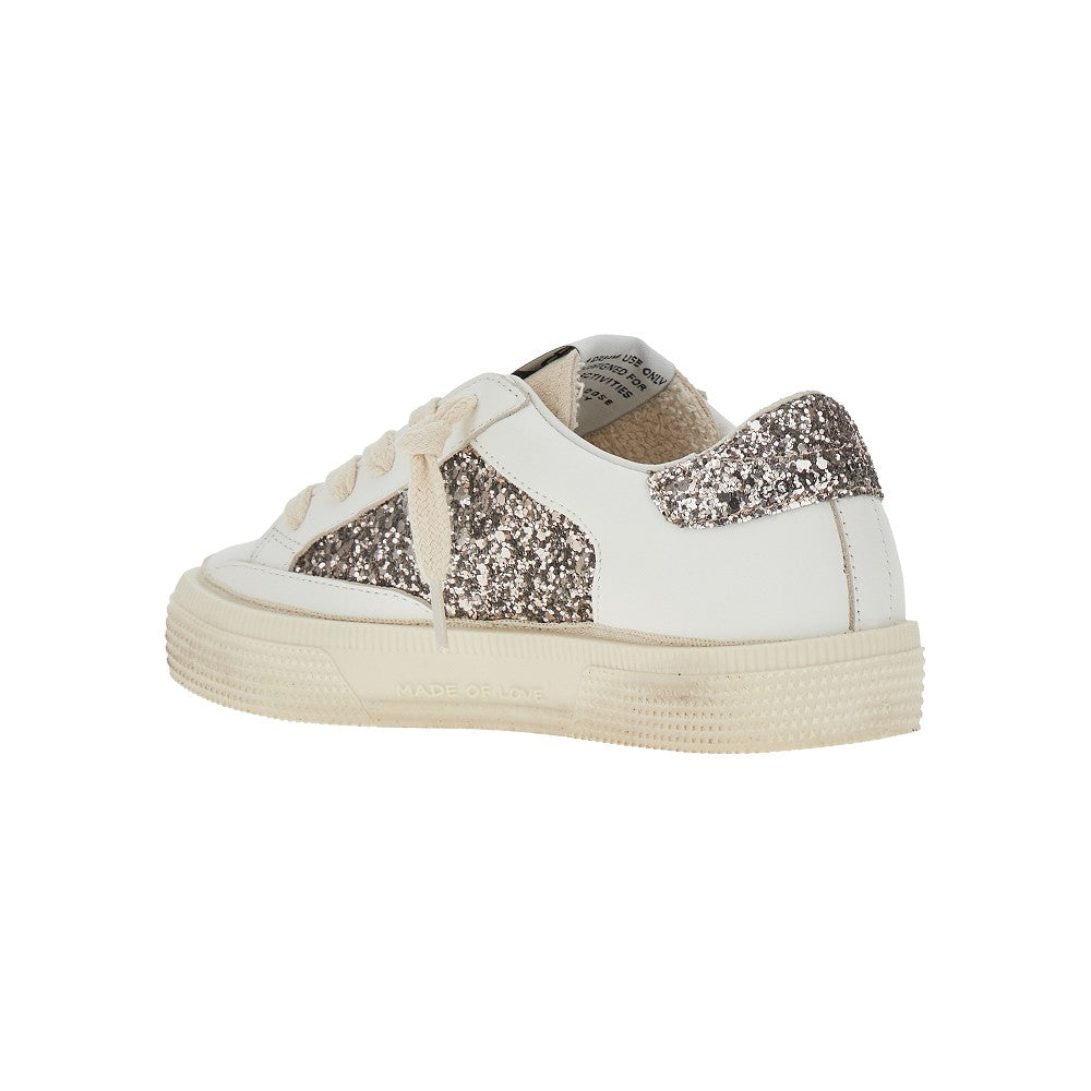 Sneakers &#39;May&#39; in pelle e glitter