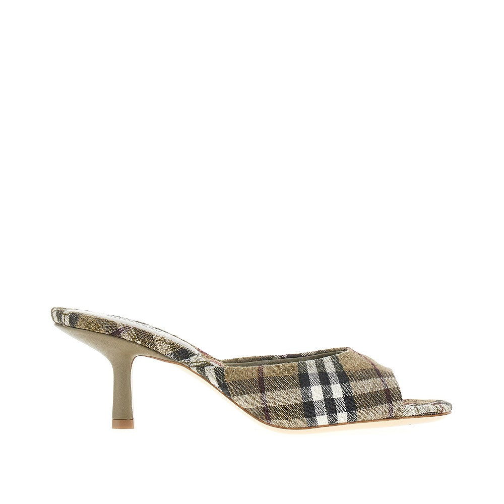 Mules &#39;Mews&#39; in misto lino Check