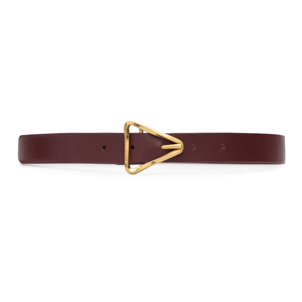 Belt with gold triangle buckle