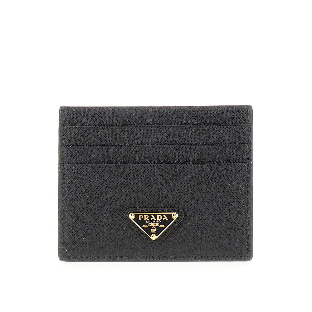 Saffiano leather cardholder with logo