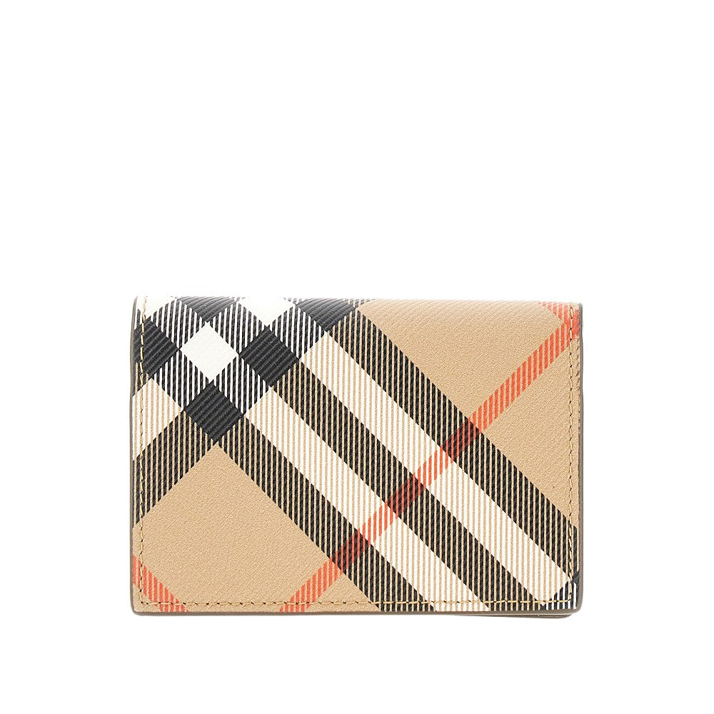 Check coated fabric bi-fold cardholder