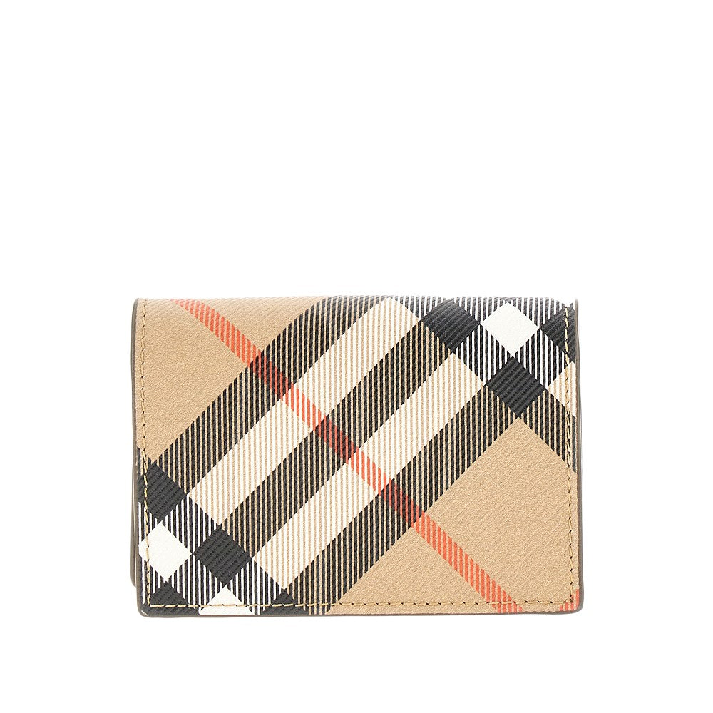 Check coated fabric bi-fold cardholder