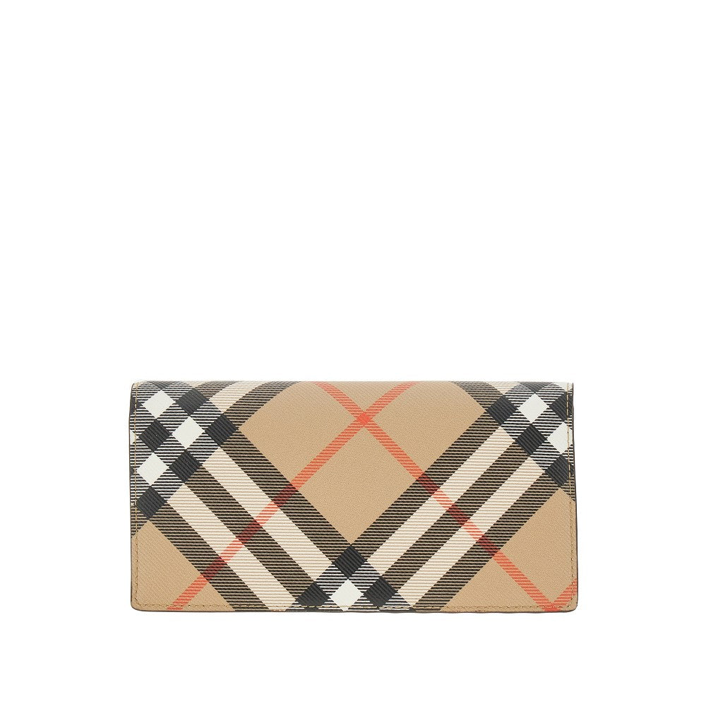 Check coated fabric bi-fold wallet