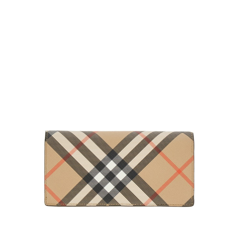 Check coated fabric bi-fold wallet