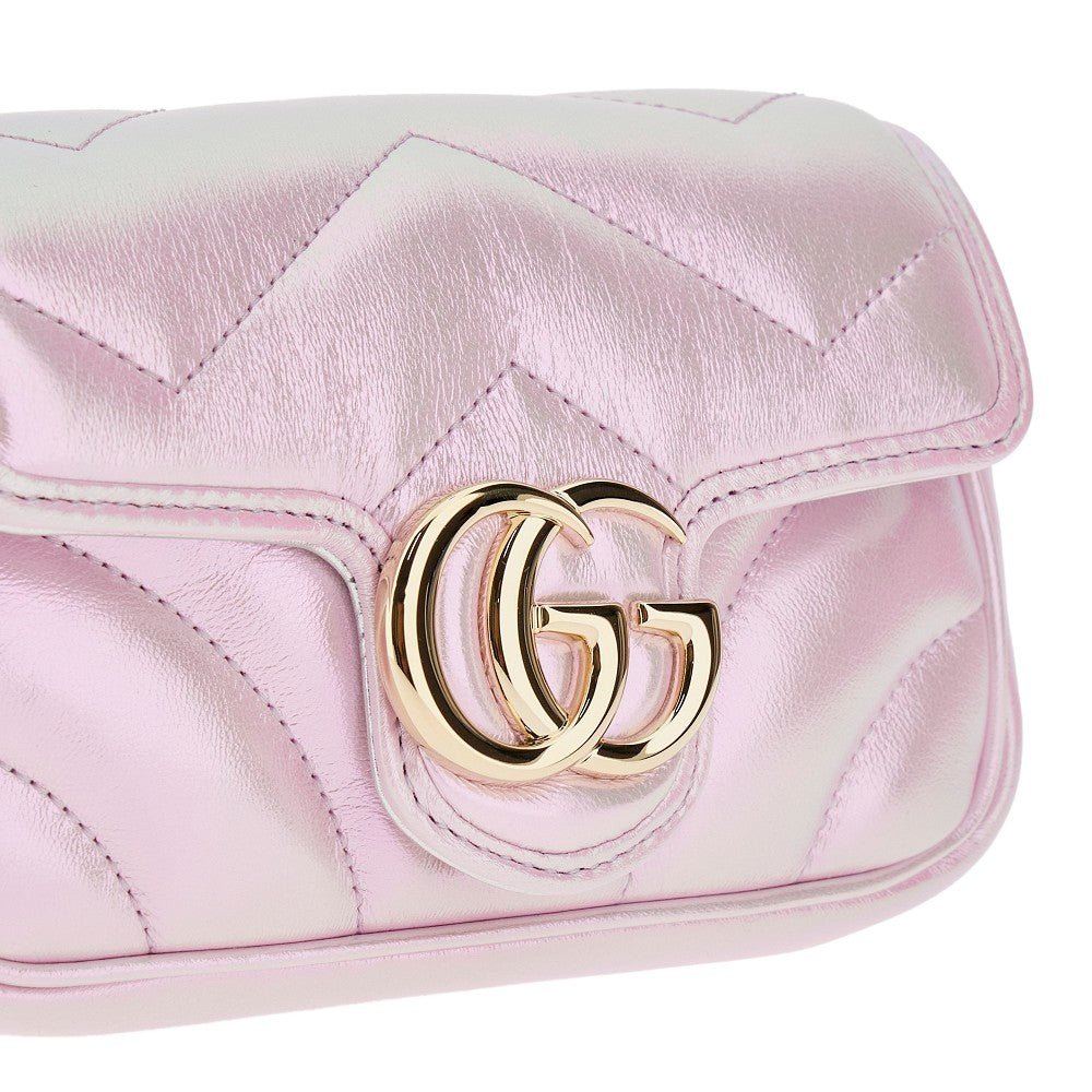 Metallized leather GG Marmont mini bag