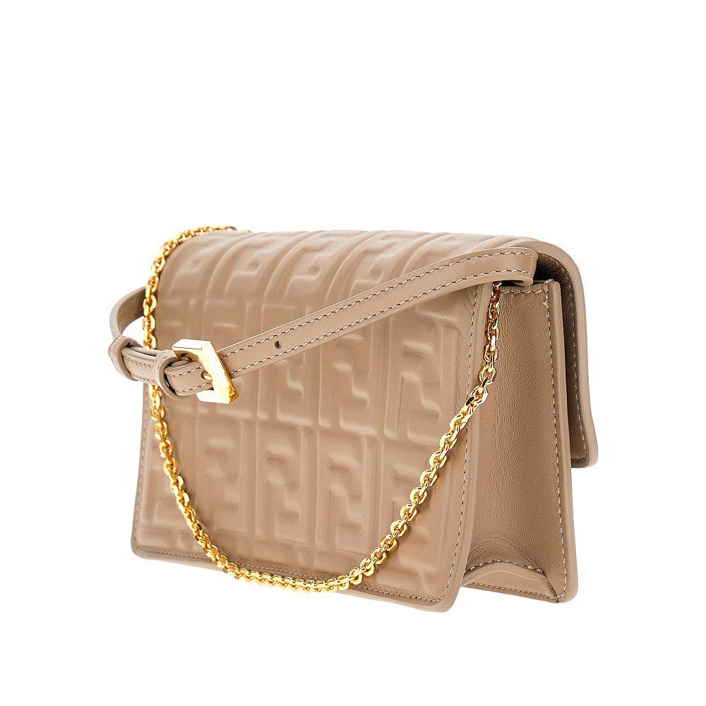 FF embossed nappa leather clutch