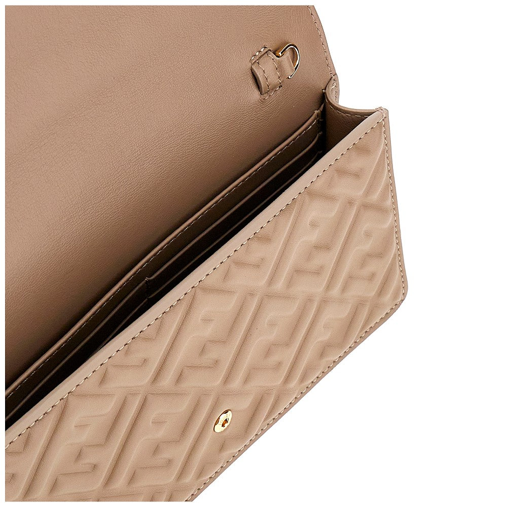 FF embossed nappa leather clutch